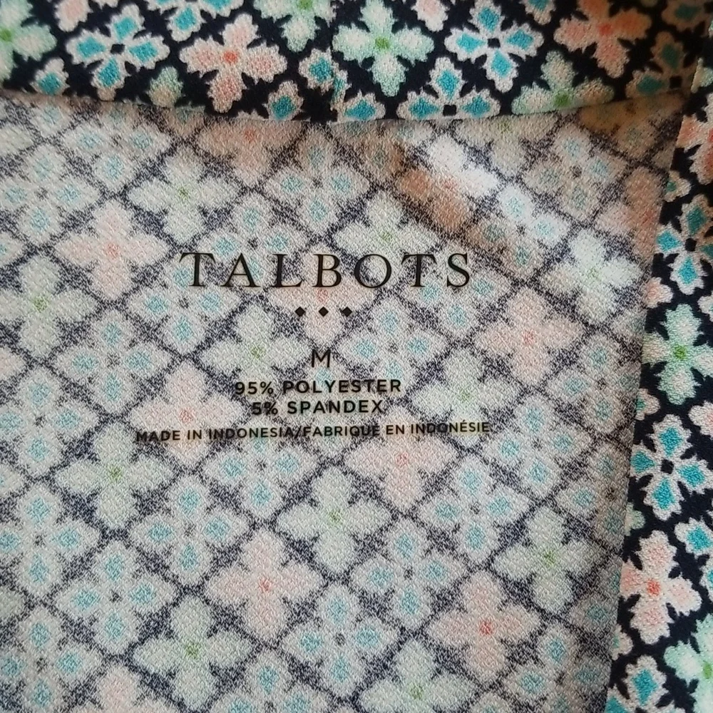 Talbots Blue, Green, and Pink Sleeveless Patterned Top, Size M, Worn Twice - Picture 3 of 8